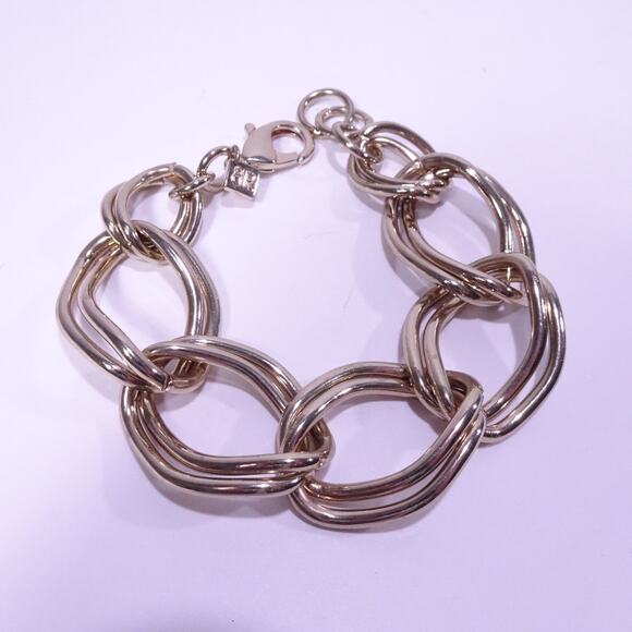 Banana Republic Women's Gold Double Link Chunky Glamour Bracelet NWT 45 - Picture 5 of 7